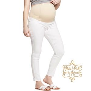ISABEL MATERNITY Jeans Skinny Crossover Panel White Jean NWT